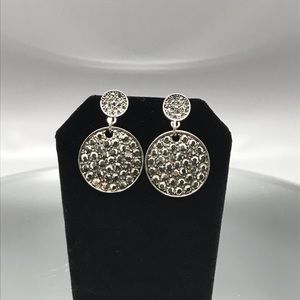 Gray Smoke colored Rhinestone Dangle Earrings